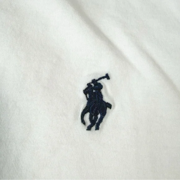 POLO Ralph Lauren Men White Cotton Jersey Long Sleeve Shirt MEDIUM Classic Basic - Picture 5 of 8